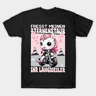 Einhorn auf Motorrad T-Shirt